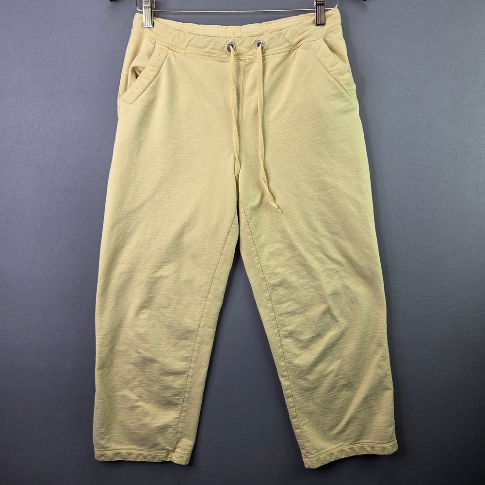 Talbots Sweatpants Joggers Small Yellow Cotton Drawstring Pockets Casual Lounge